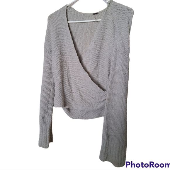 Free People Faux Wrap  Ribbed Sweater - Picture 2 of 9